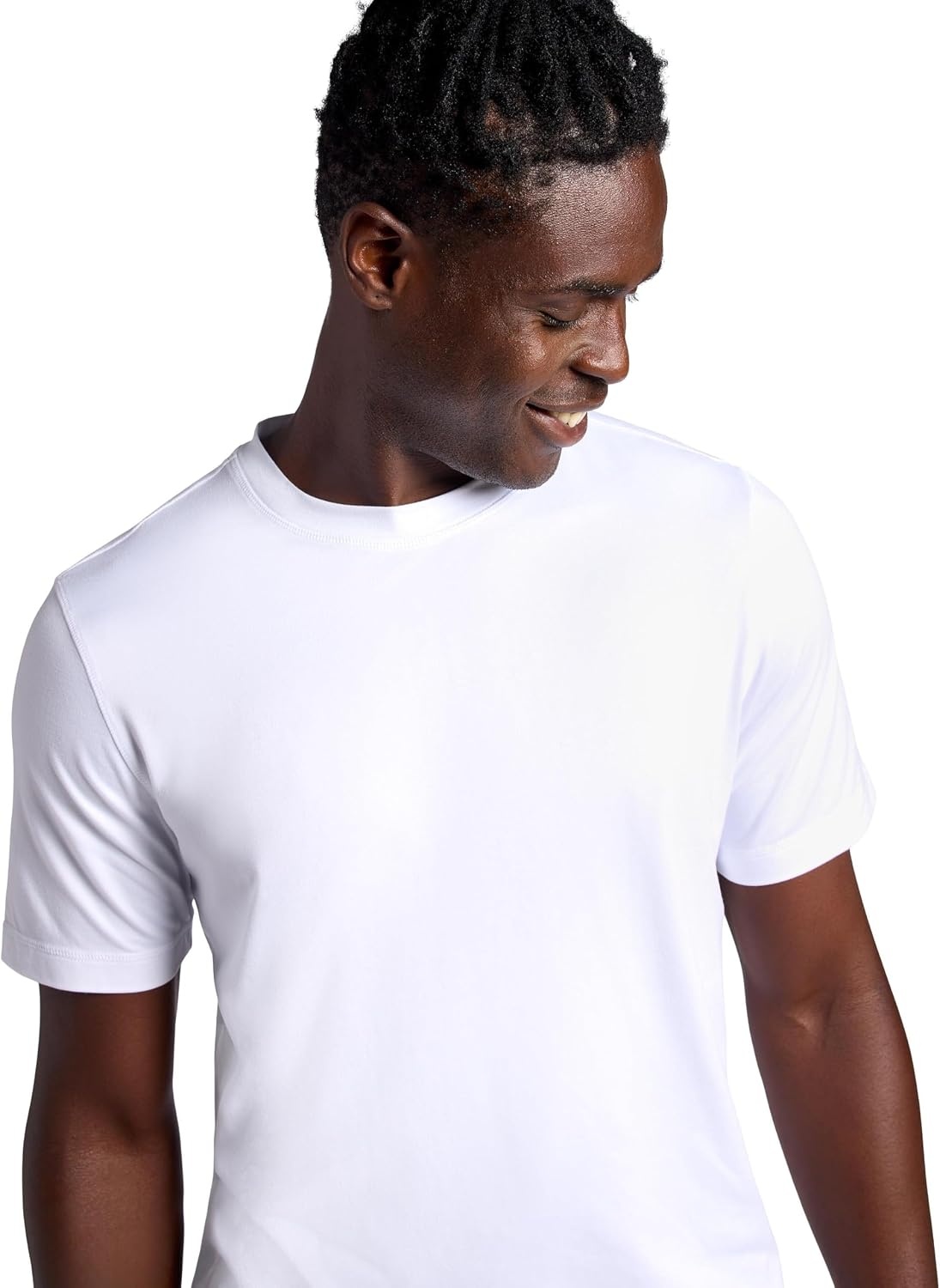 image:imageGaiam Mens Everyday Basic Crewneck Top Standard Fit Stretch Midweight MaterialStark White