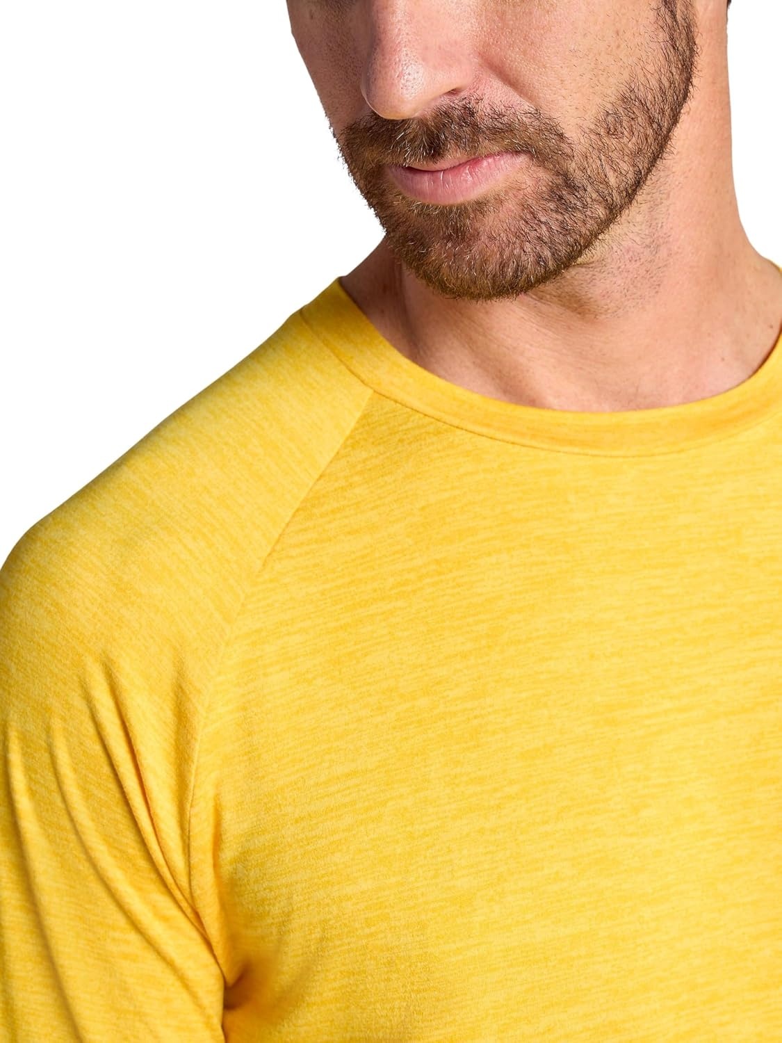 image:imageGaiam Mens Everyday Basic Long Sleeve Crewneck Top Standard Fit Stretch Midweight MaterialCourt Heather