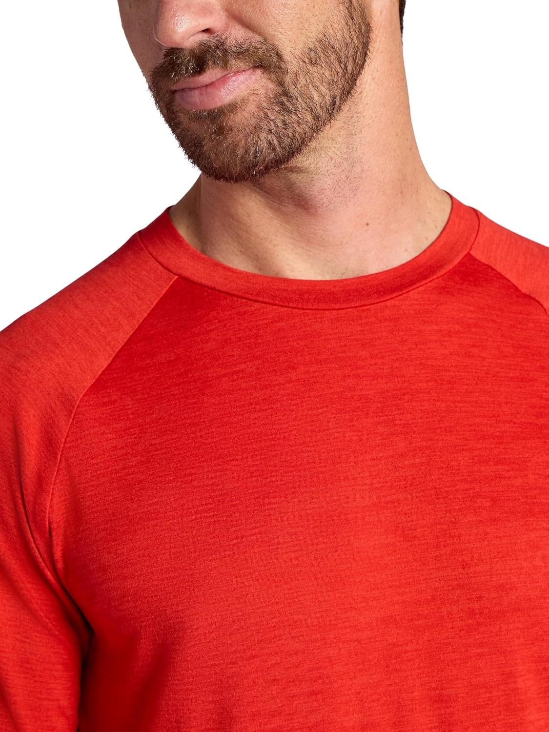 image:imageGaiam Mens Everyday Basic Long Sleeve Crewneck Top Standard Fit Stretch Midweight MaterialMolten Lava Heather