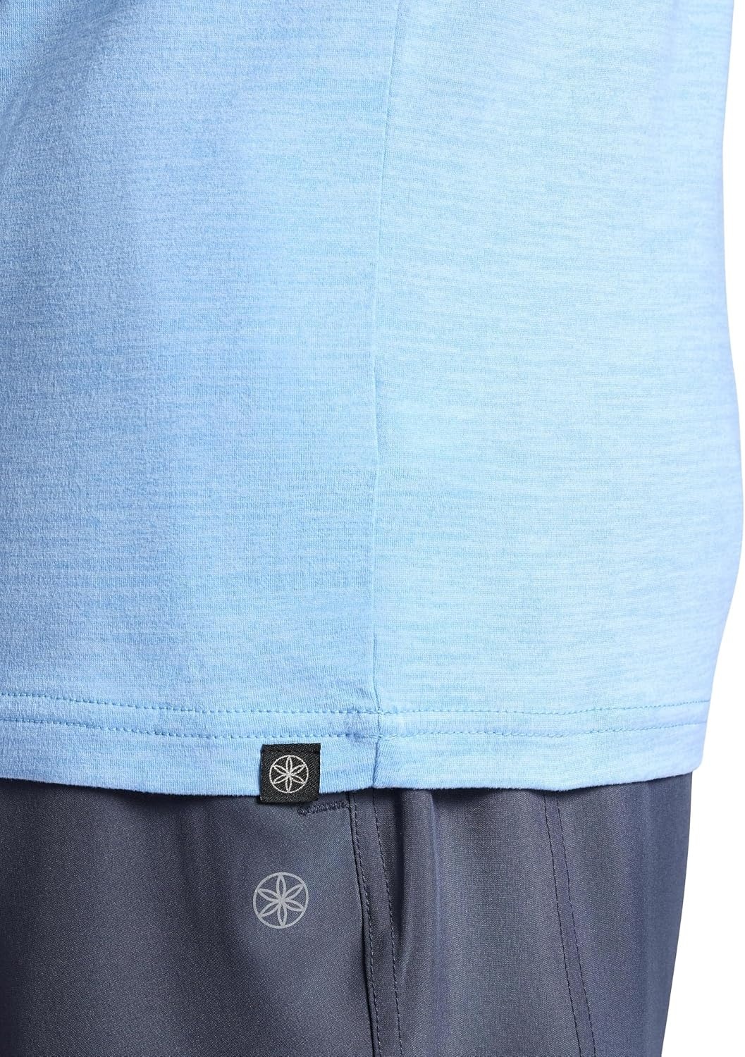 image:imageGaiam Mens Everyday Basic Long Sleeve Crewneck Top Standard Fit Stretch Midweight MaterialPlacid Blue Heather