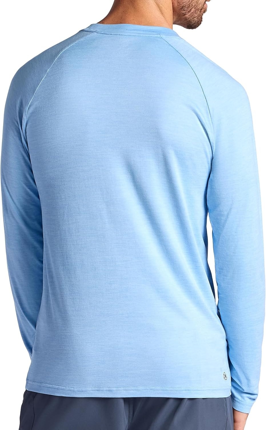image:imageGaiam Mens Everyday Basic Long Sleeve Crewneck Top Standard Fit Stretch Midweight MaterialPlacid Blue Heather