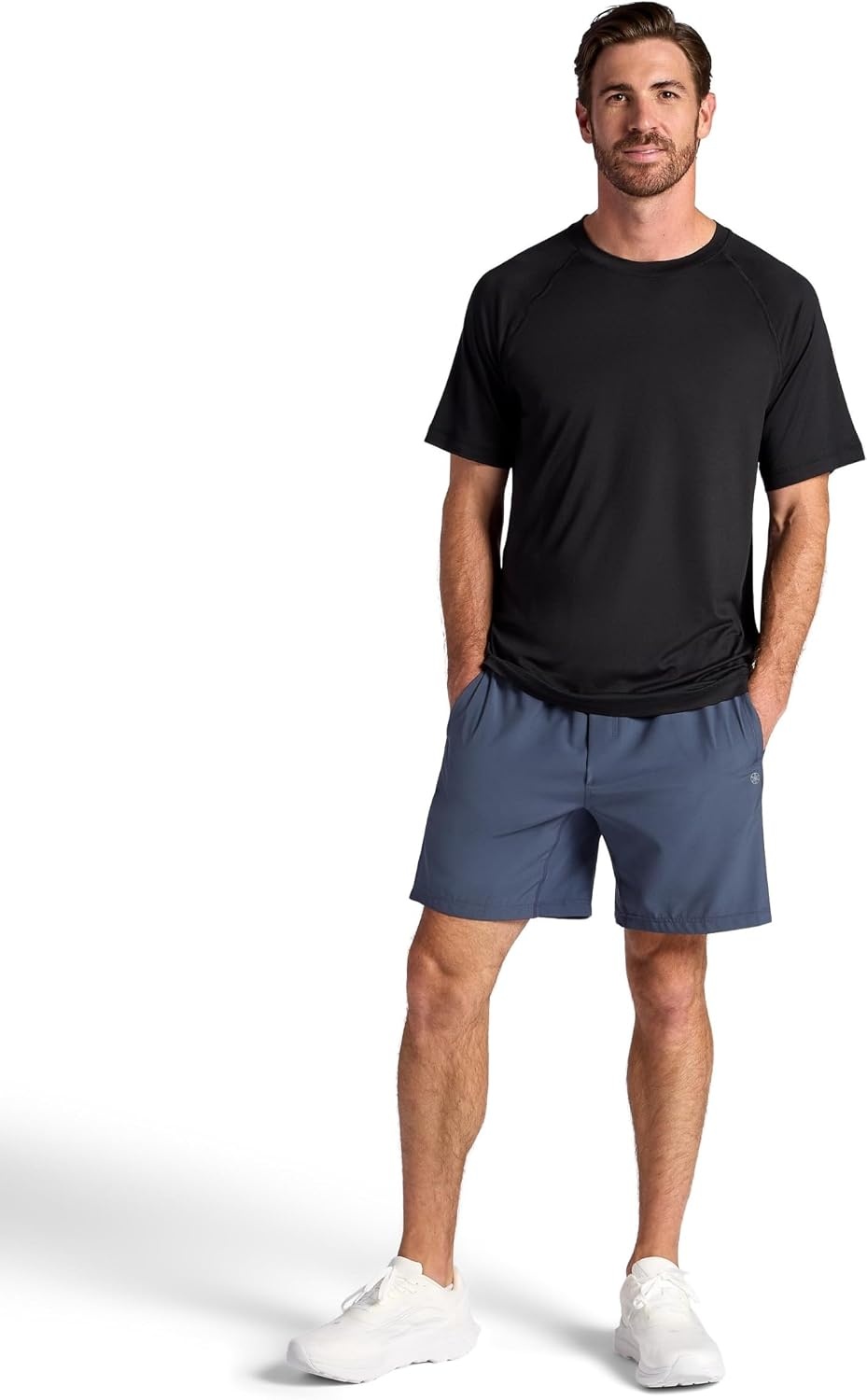 image:imageGaiam Mens Everyday Basic Raglan Top Standard Fit Stretch Midweight Jersey MaterialBlack