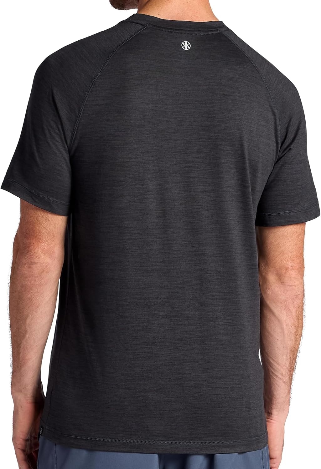 image:imageGaiam Mens Everyday Basic Raglan Top Standard Fit Stretch Midweight Jersey MaterialBlack Heather