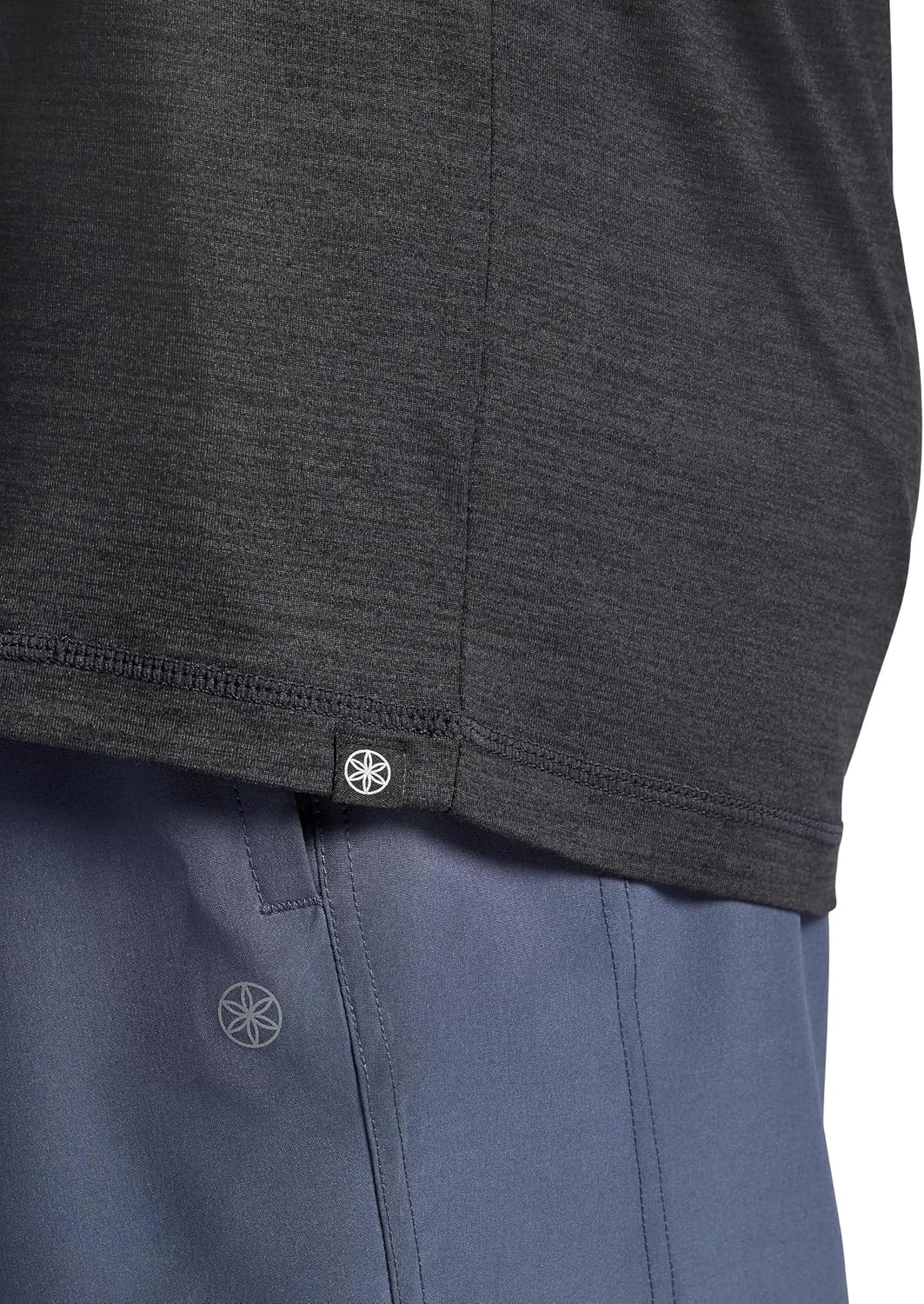 image:imageGaiam Mens Everyday Basic Raglan Top Standard Fit Stretch Midweight Jersey MaterialBlack Heather