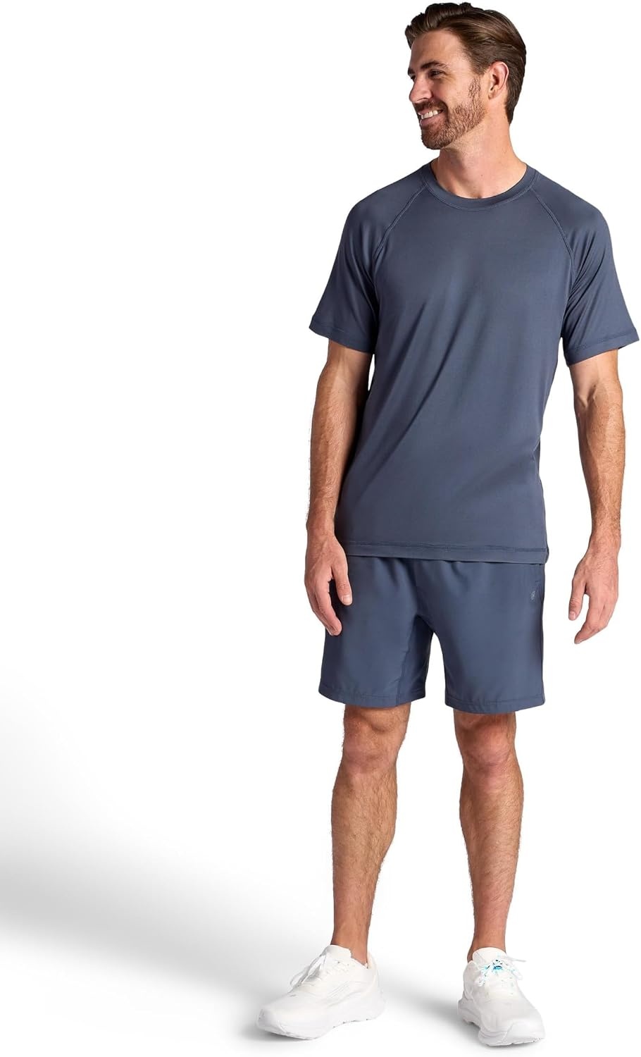image:imageGaiam Mens Everyday Basic Raglan Top Standard Fit Stretch Midweight Jersey MaterialCool Grey
