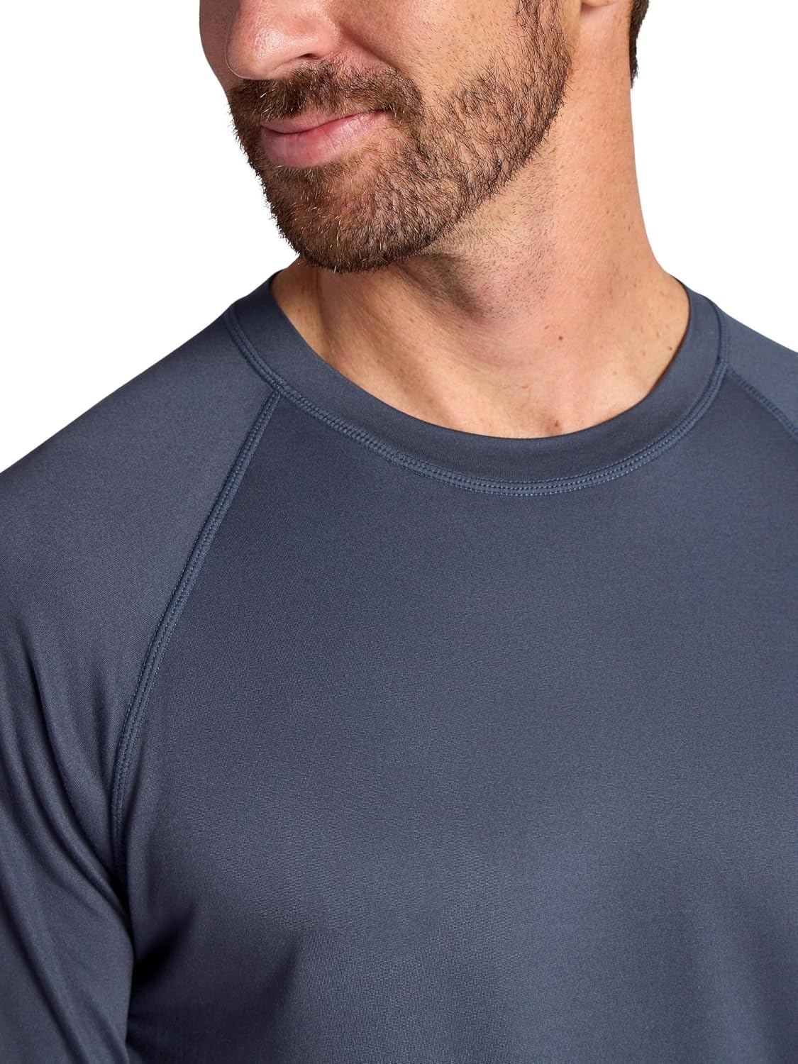 image:imageGaiam Mens Everyday Basic Raglan Top Standard Fit Stretch Midweight Jersey MaterialCool Grey