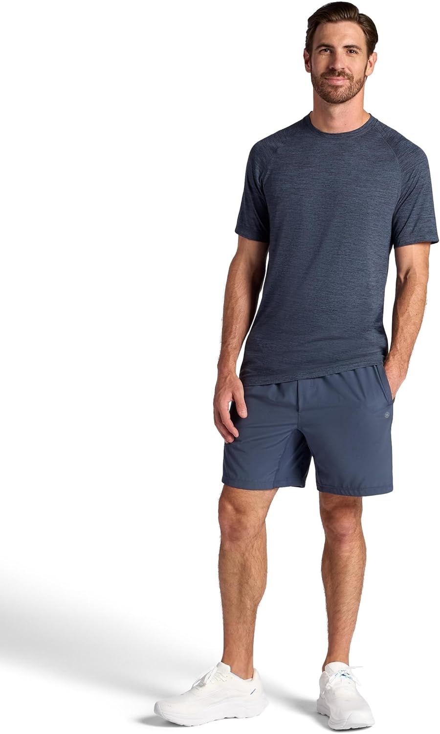 image:imageGaiam Mens Everyday Basic Raglan Top Standard Fit Stretch Midweight Jersey MaterialCool Grey Heather