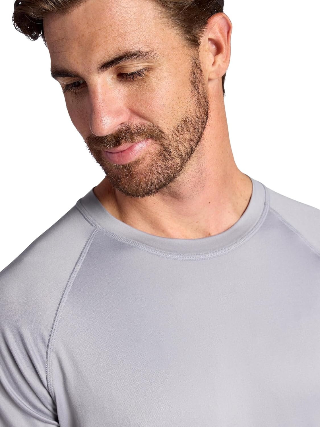 image:imageGaiam Mens Everyday Basic Raglan Top Standard Fit Stretch Midweight Jersey MaterialSleet