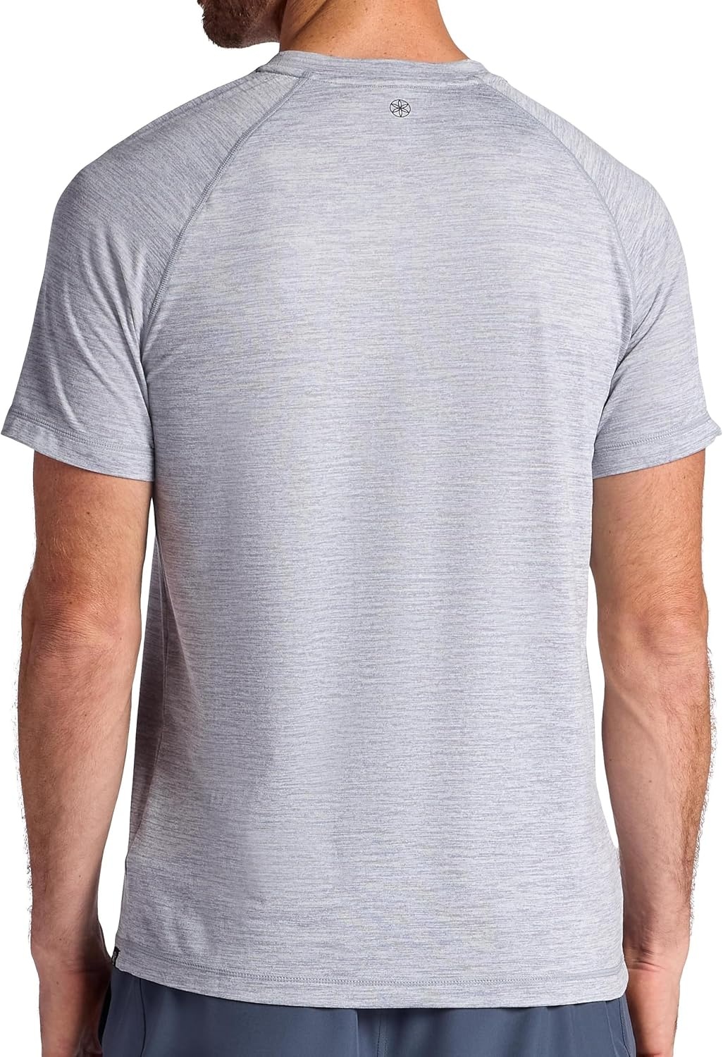 image:imageGaiam Mens Everyday Basic Raglan Top Standard Fit Stretch Midweight Jersey MaterialSleet Heather
