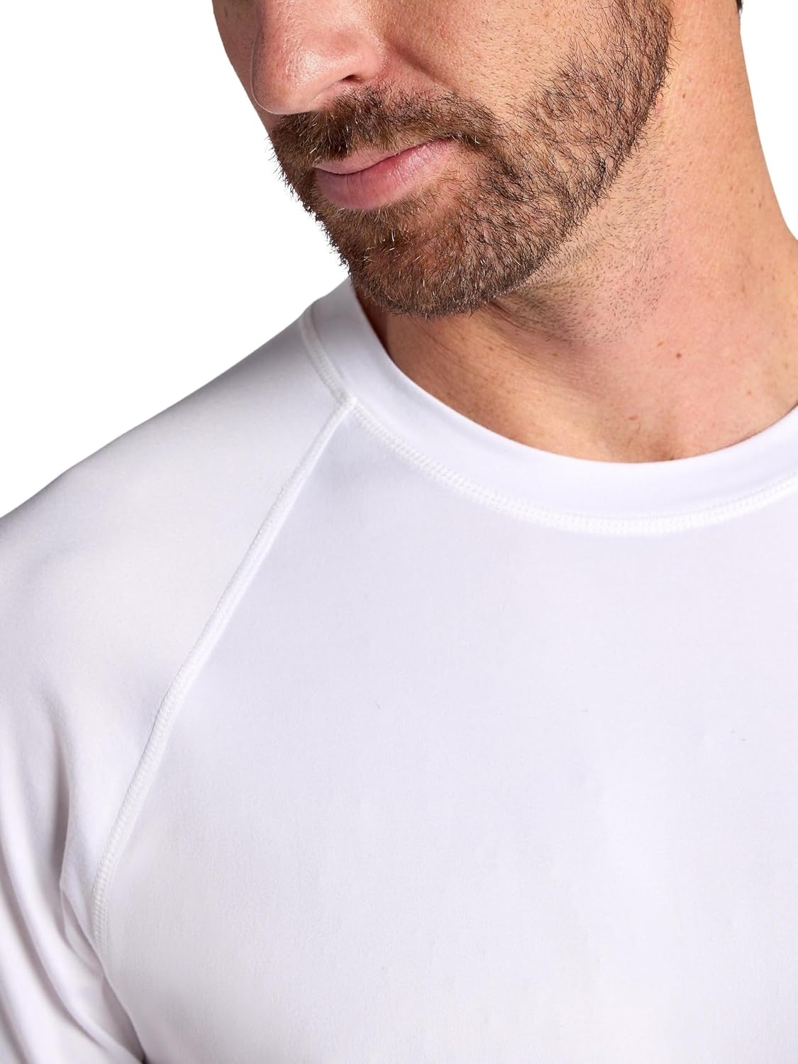 image:imageGaiam Mens Everyday Basic Raglan Top Standard Fit Stretch Midweight Jersey MaterialStark White