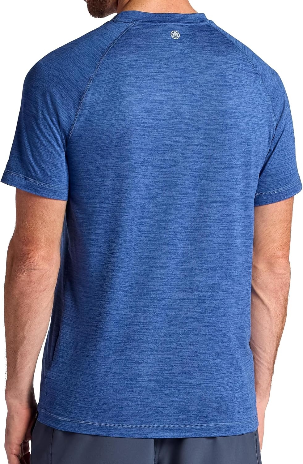 image:imageGaiam Mens Everyday Basic Raglan Top Standard Fit Stretch Midweight Jersey MaterialTrue Navy Heather
