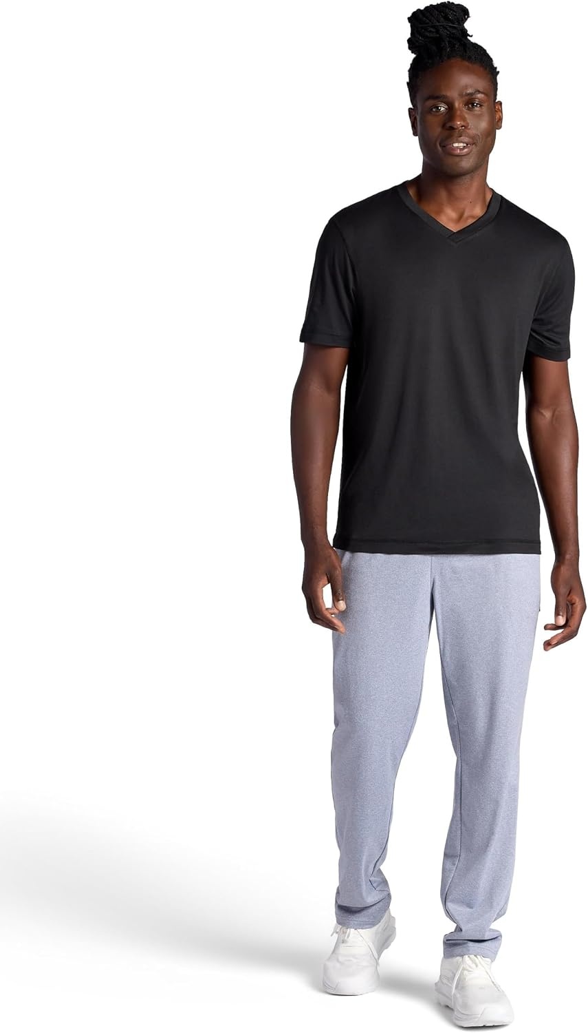image:imageGaiam Mens Everyday Basic VNeck Top Standard Fit Stretch Midweight MaterialBlack