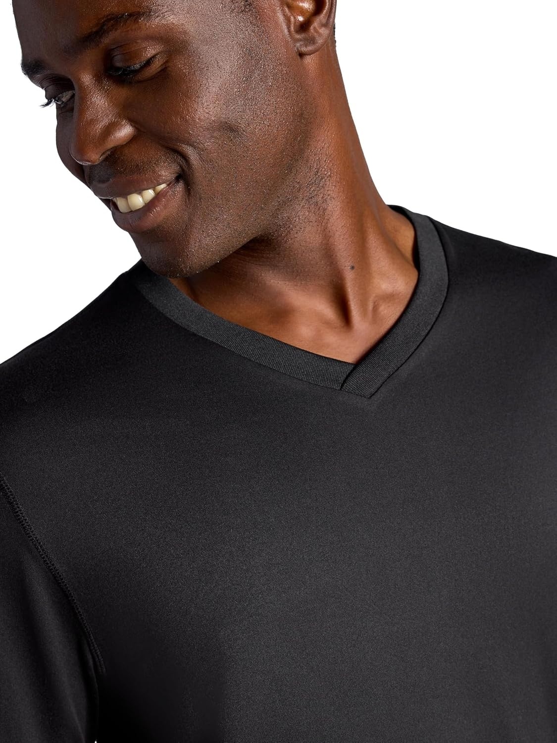 image:imageGaiam Mens Everyday Basic VNeck Top Standard Fit Stretch Midweight MaterialBlack