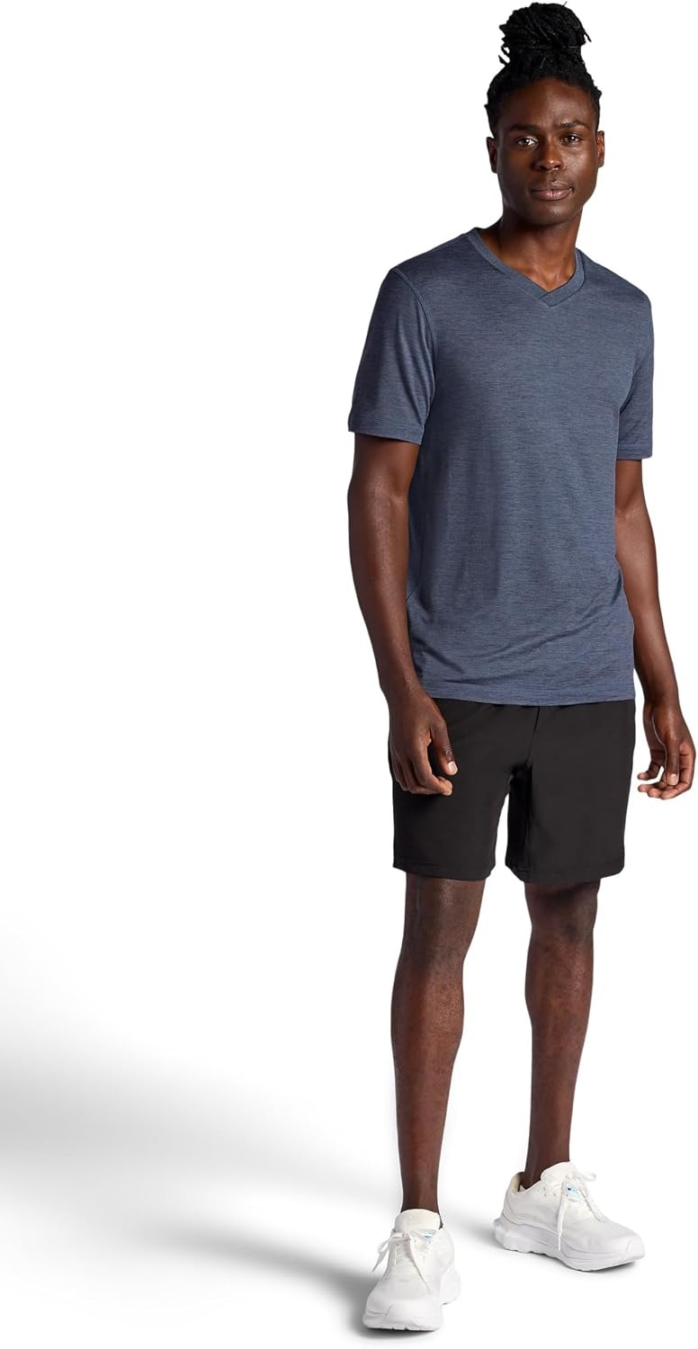 image:imageGaiam Mens Everyday Basic VNeck Top Standard Fit Stretch Midweight MaterialCool Grey Heather