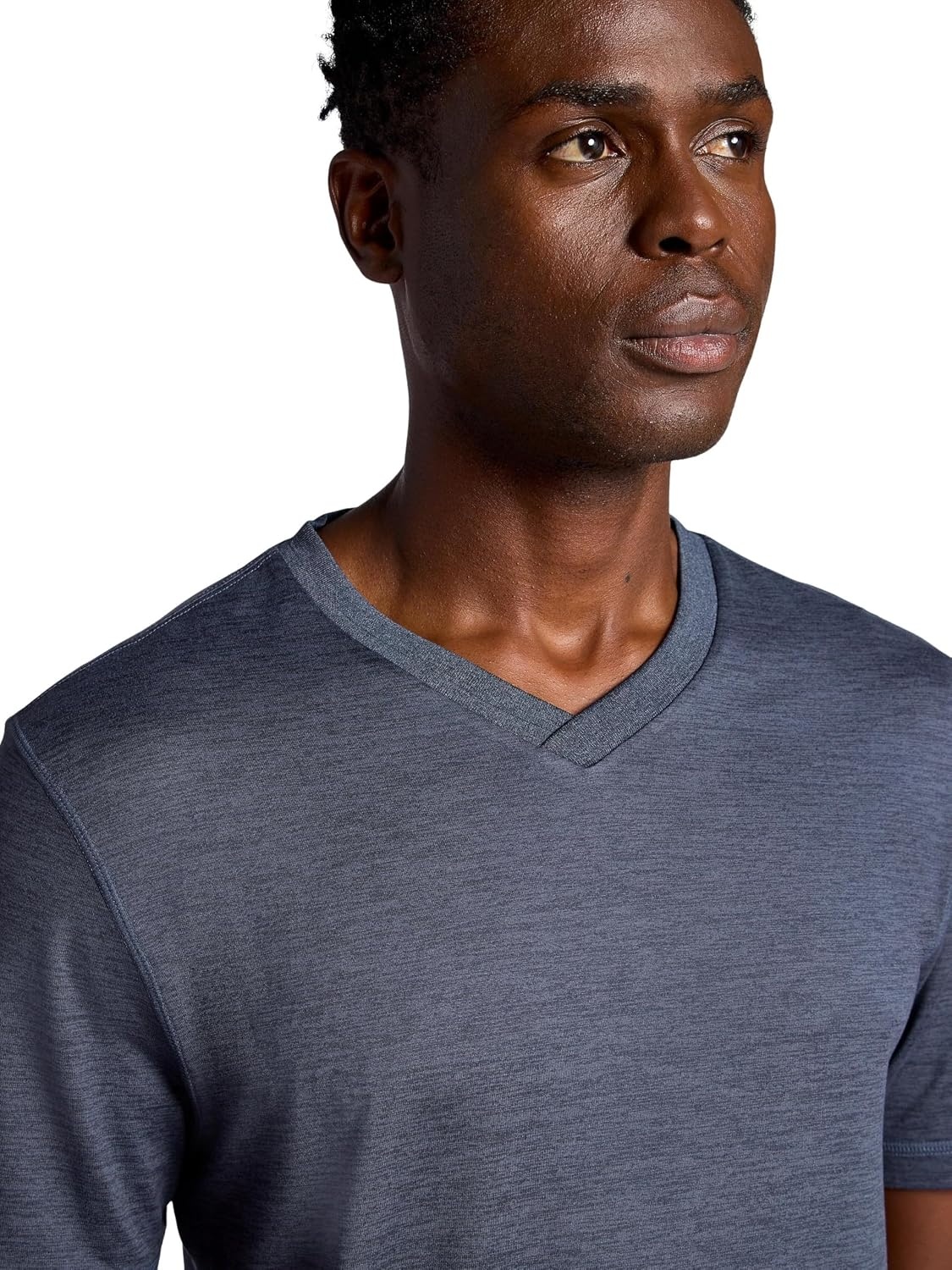 image:imageGaiam Mens Everyday Basic VNeck Top Standard Fit Stretch Midweight MaterialCool Grey Heather