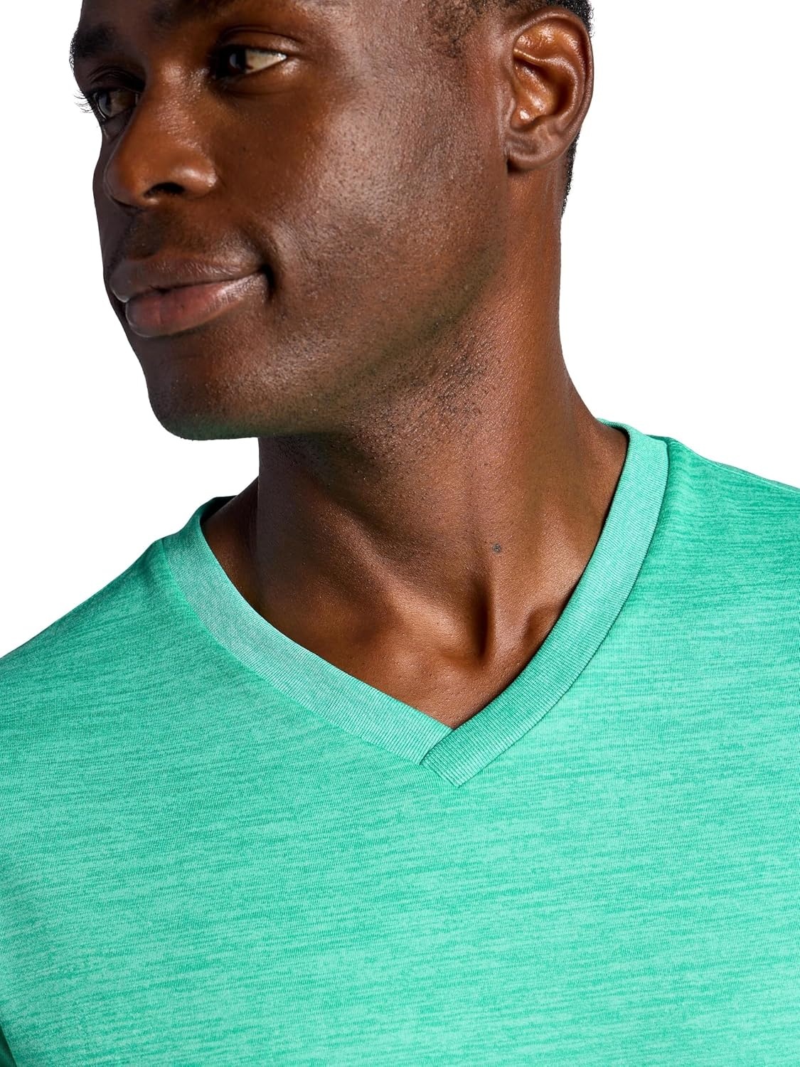 image:imageGaiam Mens Everyday Basic VNeck Top Standard Fit Stretch Midweight MaterialFuture Teal Heather