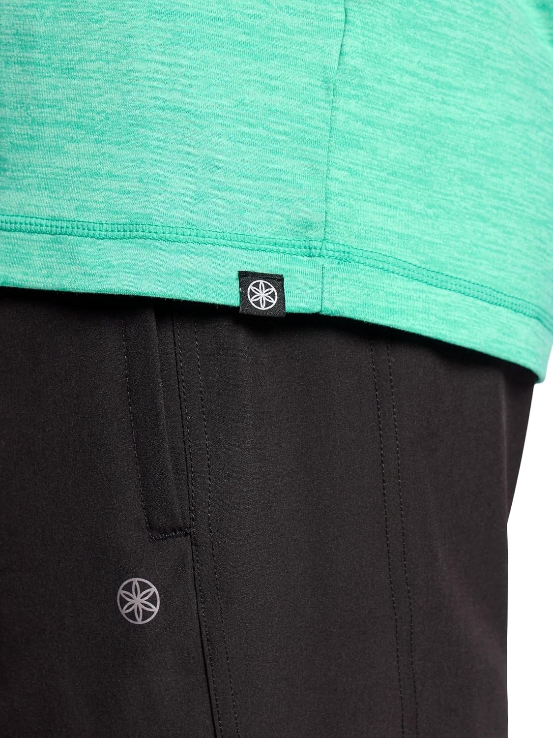 image:imageGaiam Mens Everyday Basic VNeck Top Standard Fit Stretch Midweight MaterialFuture Teal Heather