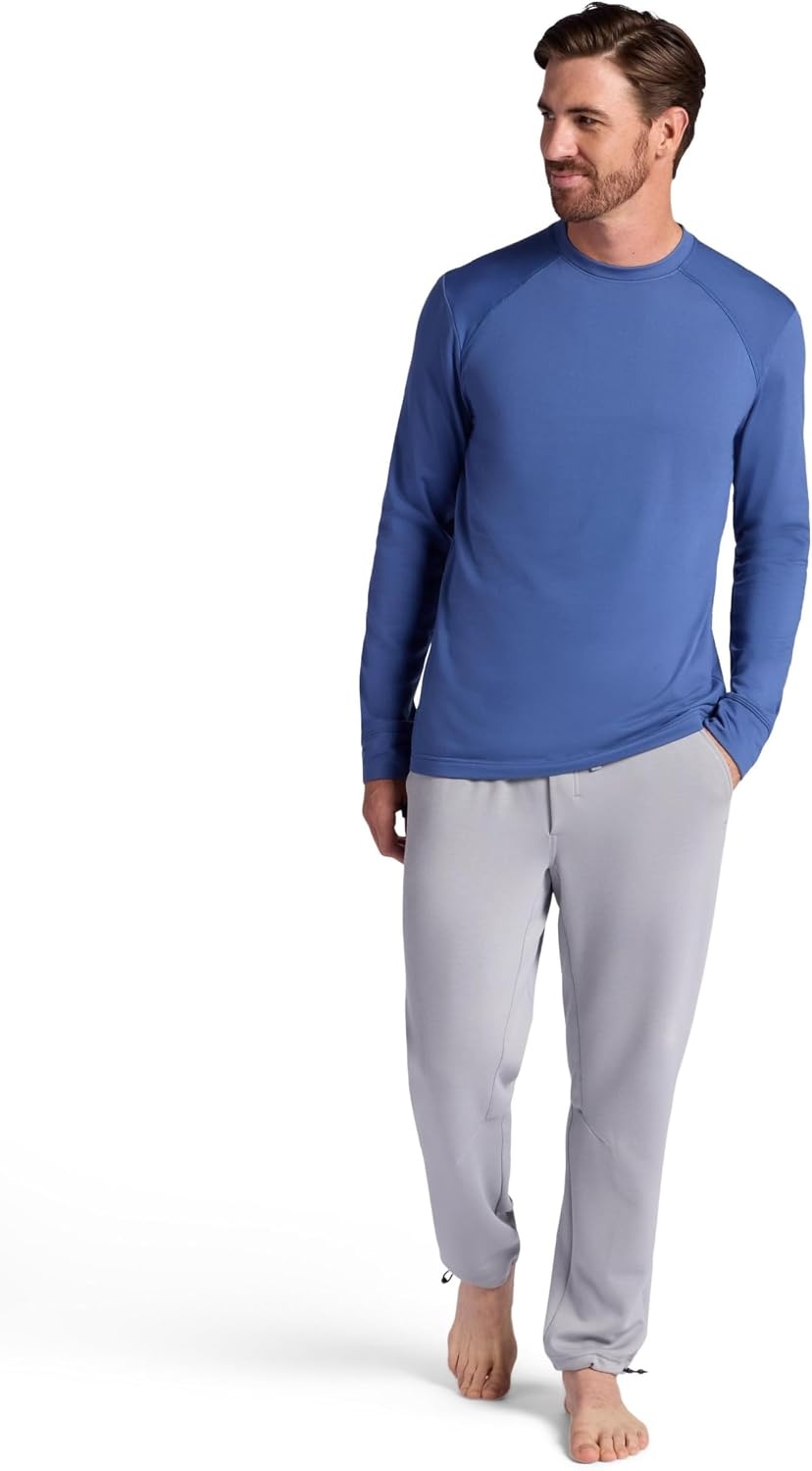 image:imageGaiam Mens Long Sleeve Crewneck Top Standard Fit Stretch Midweight MaterialTrue Navy Bliss Balance