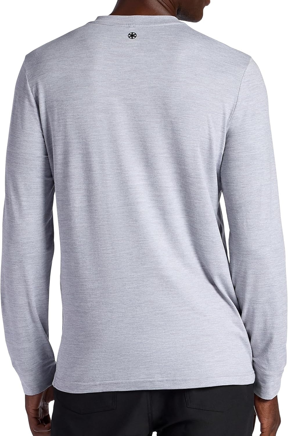 image:imageGaiam Mens Long Sleeve Henley Shirt Standard Fit Stretch Midweight MaterialSleet Heather Commuter