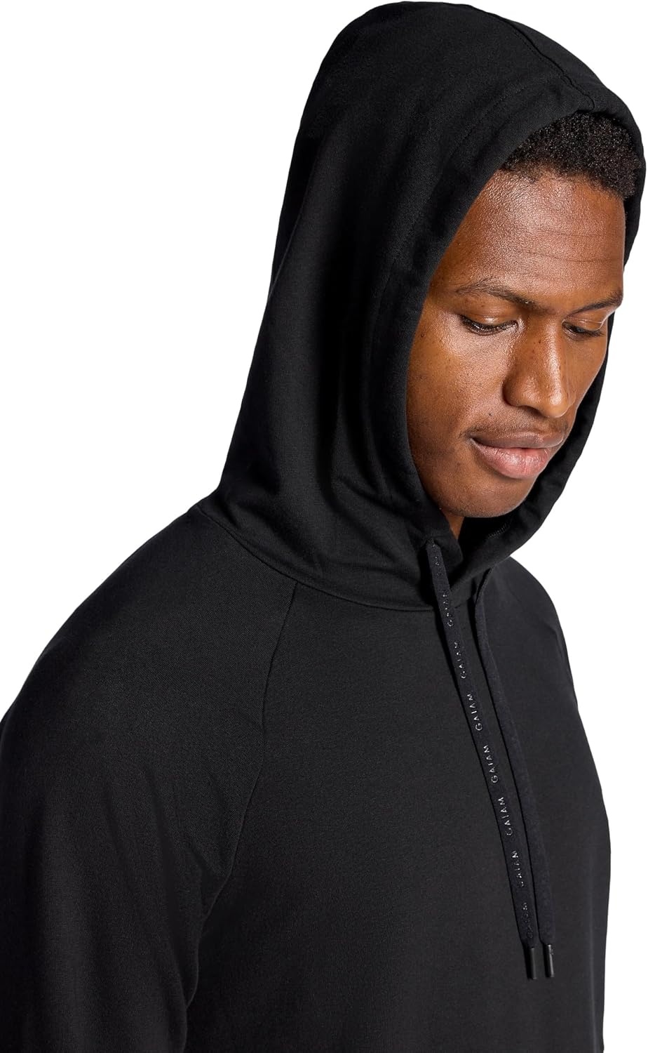 image:imageGaiam Mens Lotus Oblong Hoodie Relaxed Fit Stretch Heavyweight Terry MaterialBlack