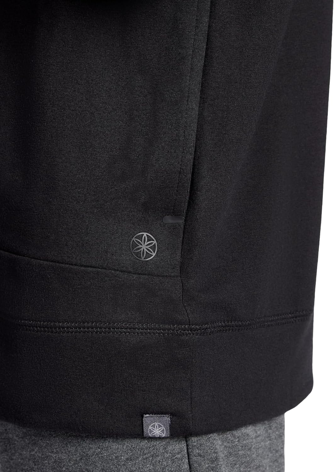 image:imageGaiam Mens Lotus Oblong Hoodie Relaxed Fit Stretch Heavyweight Terry MaterialBlack
