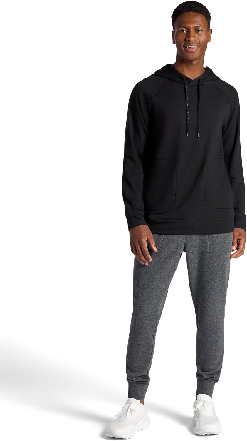 image:imageGaiam Mens Lotus Oblong Hoodie Relaxed Fit Stretch Heavyweight Terry MaterialBlack