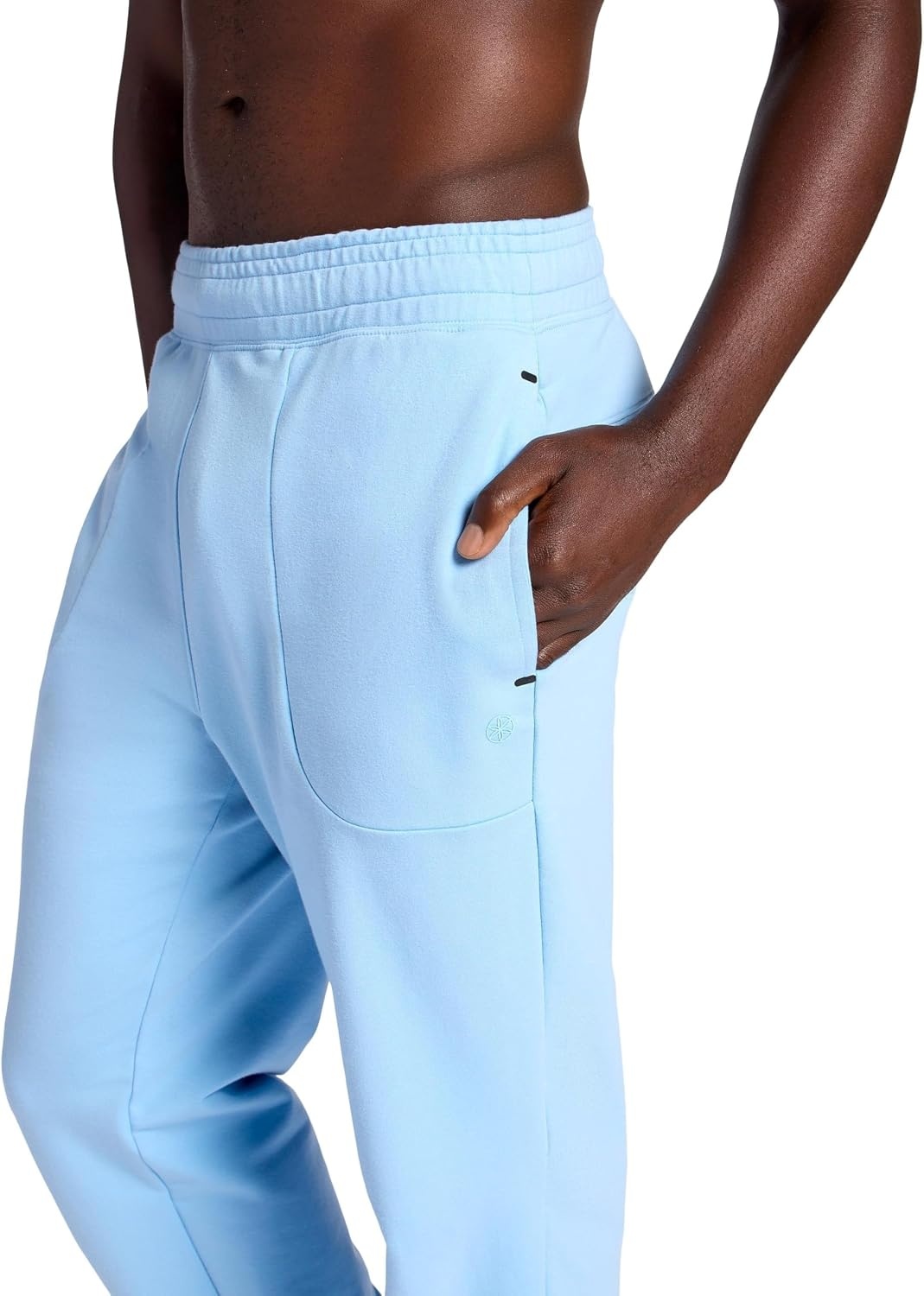 image:imageGaiam Mens Lotus Oblong Pant Standard Fit 31 Inseam Stretch Heavyweight Terry MaterialPlacid Blue