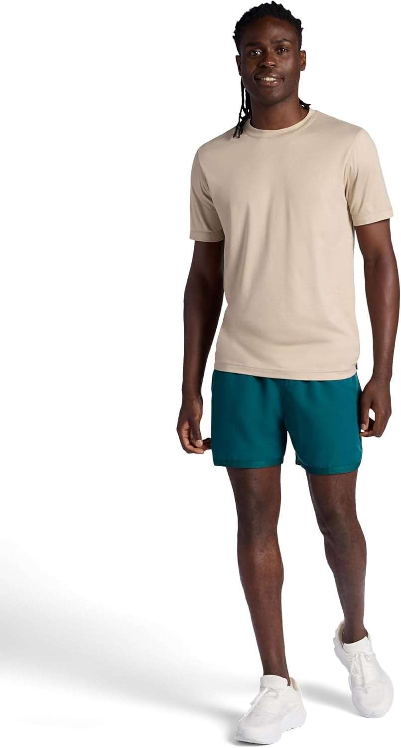 image:imageGaiam Mens Lunge 5 Short Standard Fit Stretch Lightweight Material MoistureWickingDeep Teal