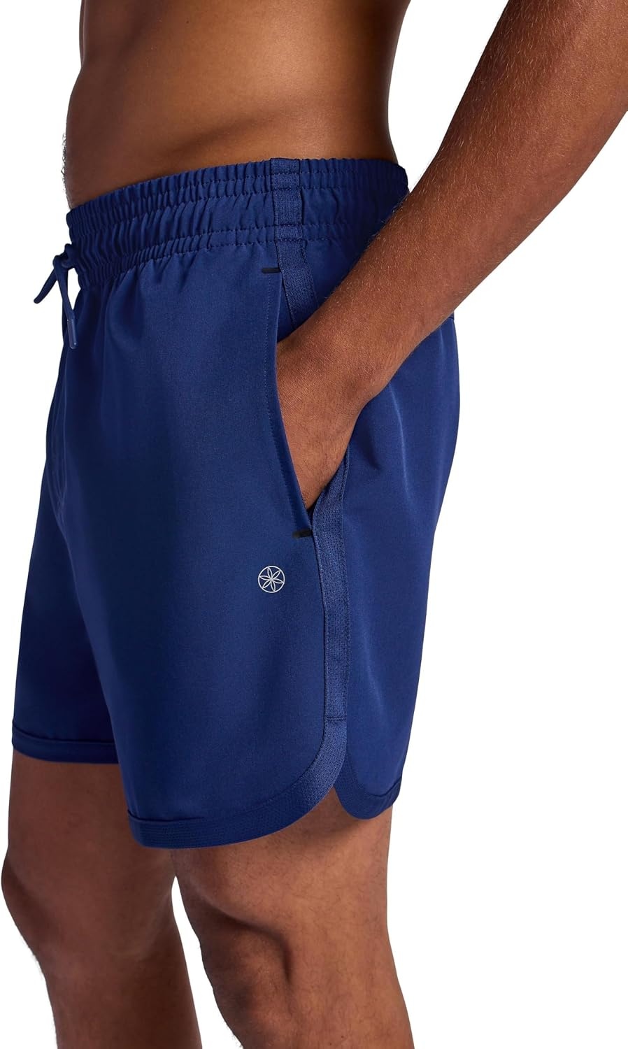 image:imageGaiam Mens Lunge 5 Short Standard Fit Stretch Lightweight Material MoistureWickingMedieval Blue