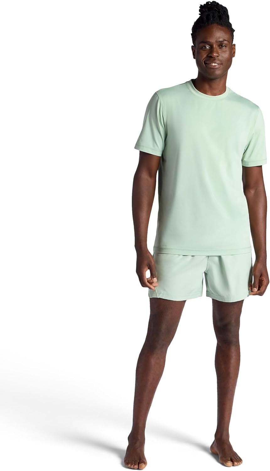 image:imageGaiam Mens Omtech Short Sleeve Crewneck TShirt Standard Fit Stretch Lightweight Performance MaterialDusty Green
