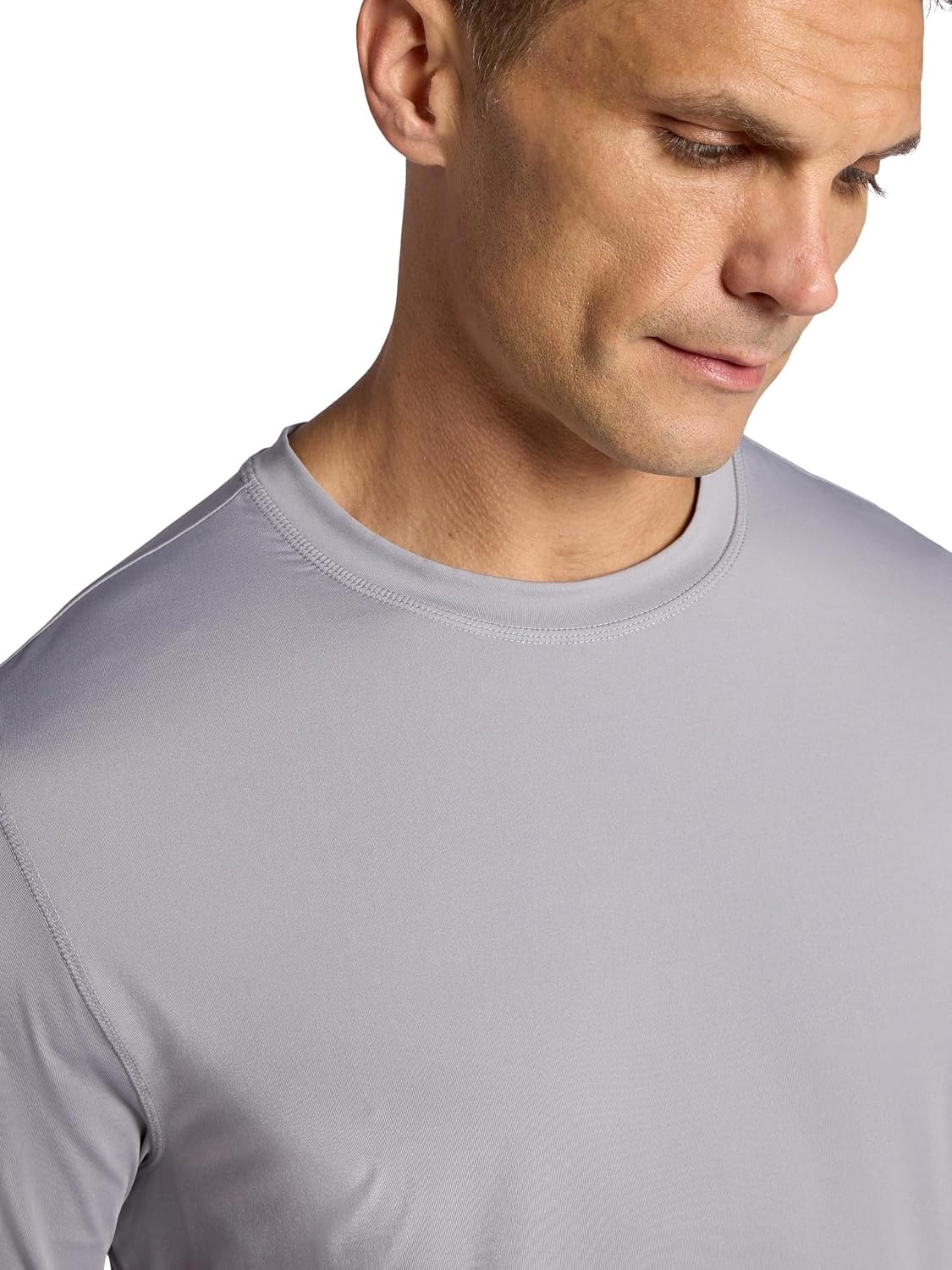 image:imageGaiam Mens Omtech Short Sleeve Crewneck TShirt Standard Fit Stretch Lightweight Performance MaterialSleet