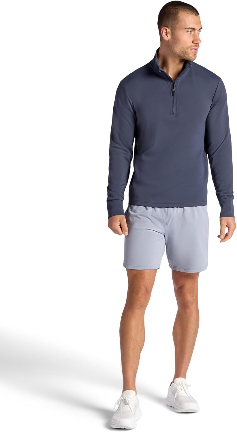 image:imageGaiam Mens Recovery Long Sleeve QuarterZip Standard Fit Midweight Breathable MaterialCool Grey