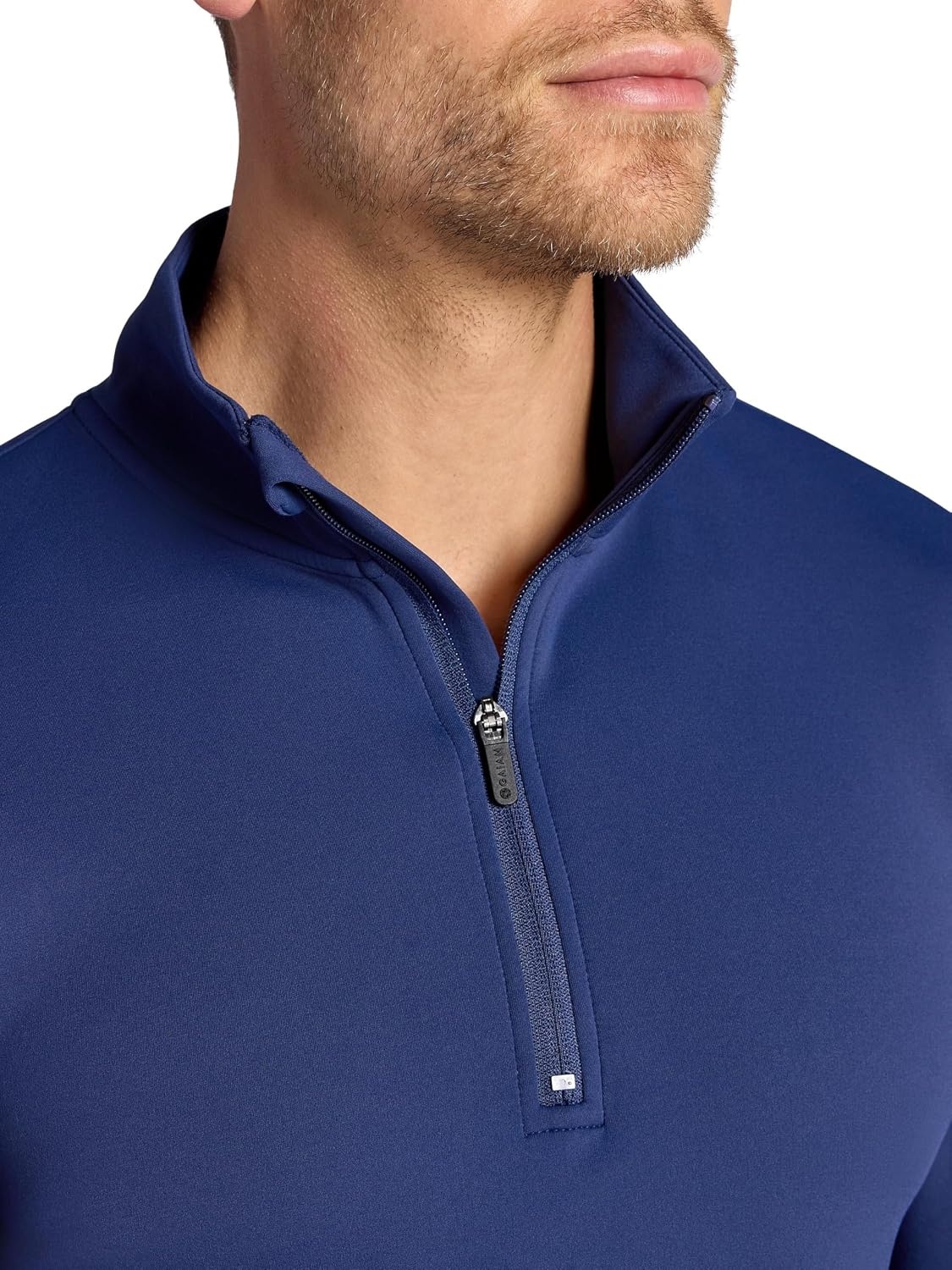 image:imageGaiam Mens Recovery Long Sleeve QuarterZip Standard Fit Midweight Breathable MaterialMedieval Blue