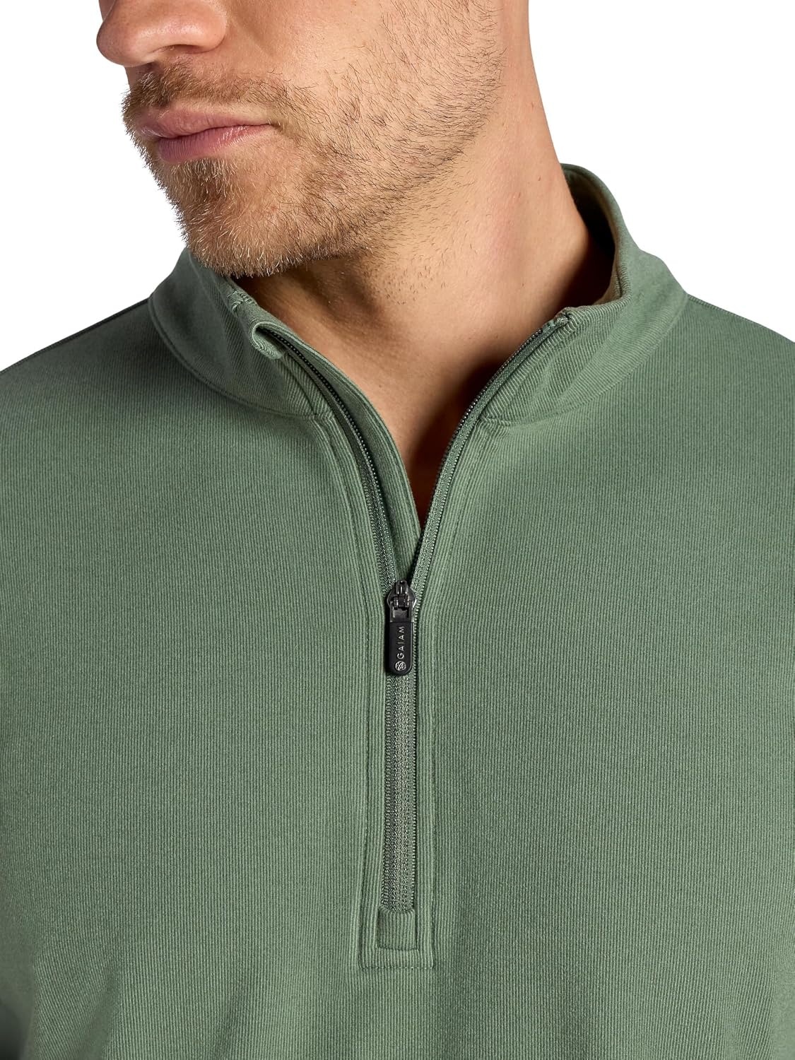 image:imageGaiam Mens Reform Long Sleeve Quarterzip Standard Fit Stretch Midweight MaterialDuck Green