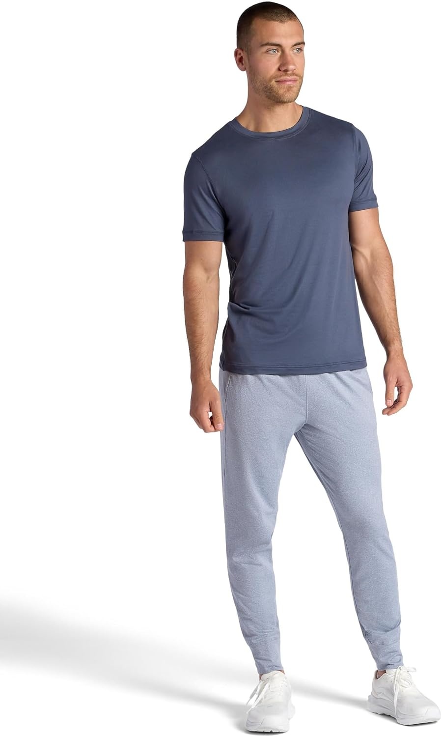 image:imageGaiam Mens Restorative Jogger Standard Fit 30 Inseam Stretch Midweight MaterialSleet Heather
