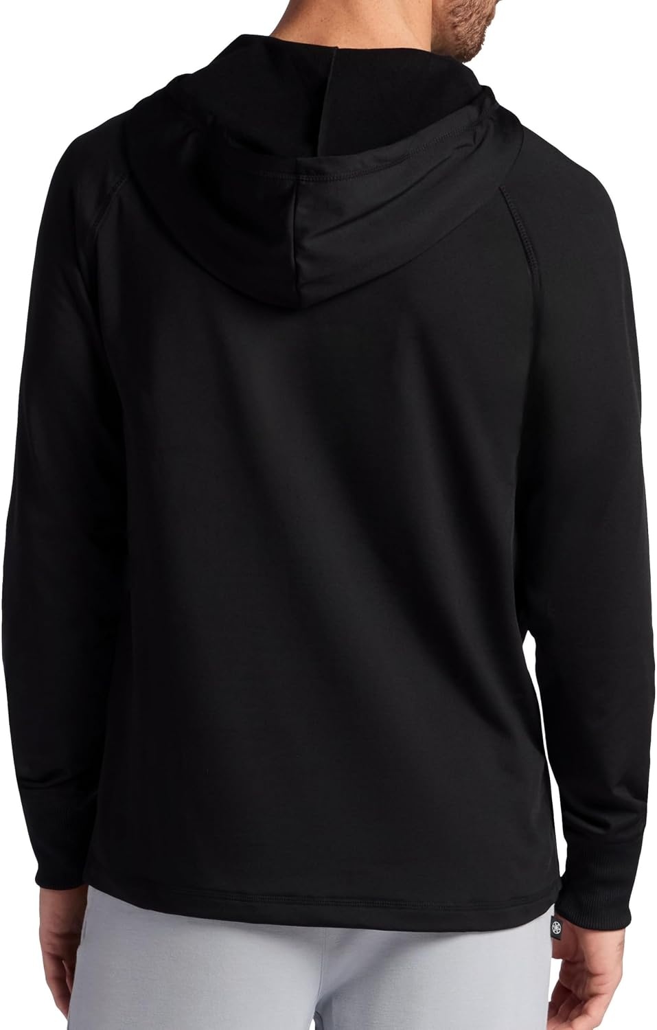image:imageGaiam Mens Serenity Flow Long Sleeve Cowl Neck Quarterzip Hoodie Standard Fit Stretch Midweight MaterialBlack