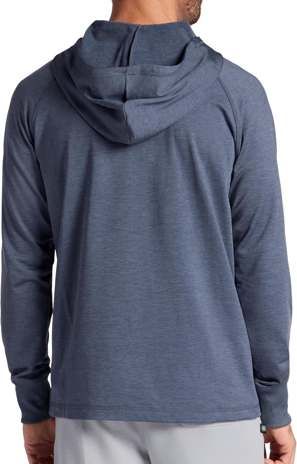image:imageGaiam Mens Serenity Flow Long Sleeve Cowl Neck Quarterzip Hoodie Standard Fit Stretch Midweight MaterialCool Grey Heather
