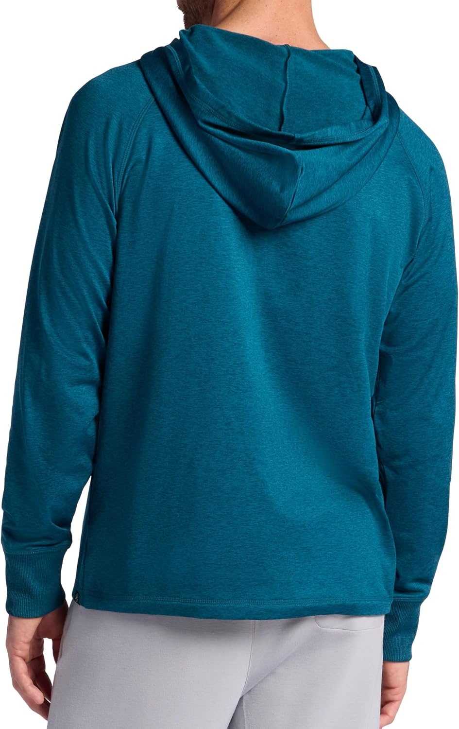 image:imageGaiam Mens Serenity Flow Long Sleeve Cowl Neck Quarterzip Hoodie Standard Fit Stretch Midweight MaterialSubmerged Heather