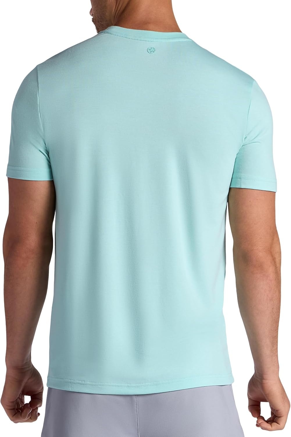 image:imageGaiam Mens Stretch Tech TShirt Standard Fit Stretch Midweight Performance MaterialPastel Turq