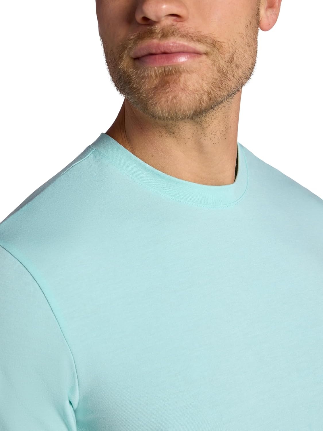 image:imageGaiam Mens Stretch Tech TShirt Standard Fit Stretch Midweight Performance MaterialPastel Turq
