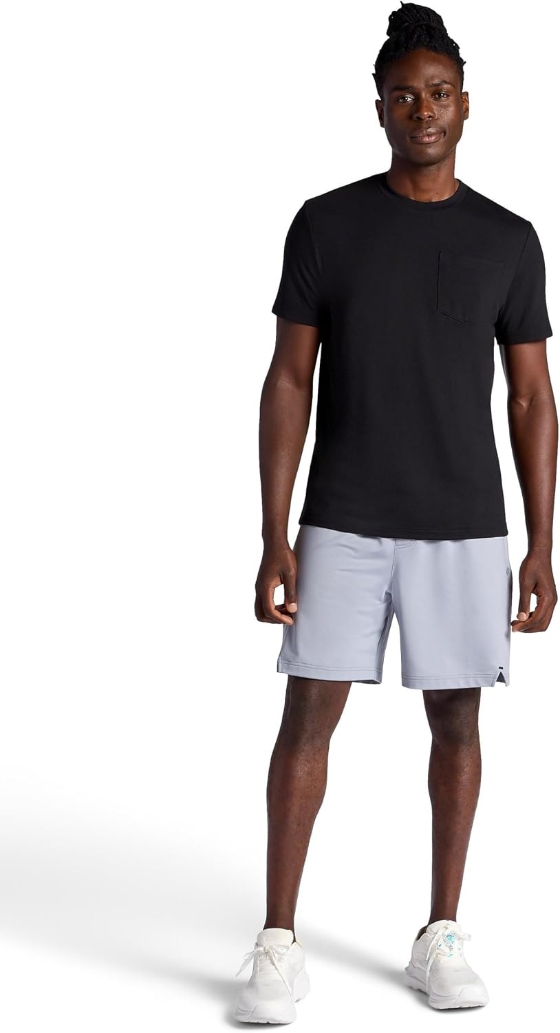 image:imageGaiam Mens Stretch Tech TShirt with Pocket Standard Fit Stretch Midweight MaterialBlack