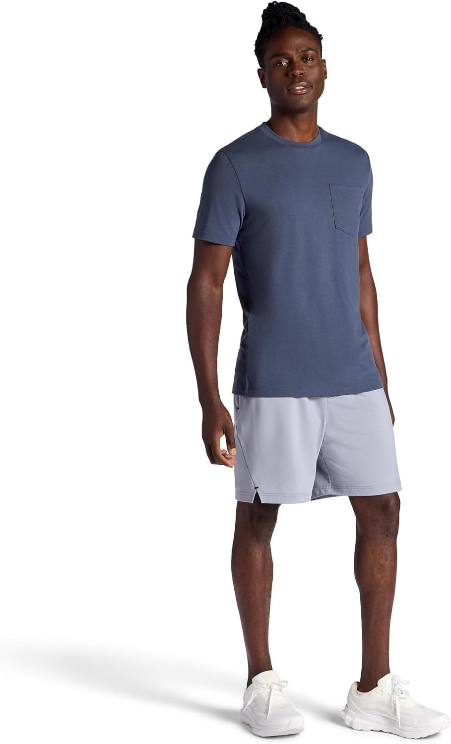 image:imageGaiam Mens Stretch Tech TShirt with Pocket Standard Fit Stretch Midweight MaterialCool Grey