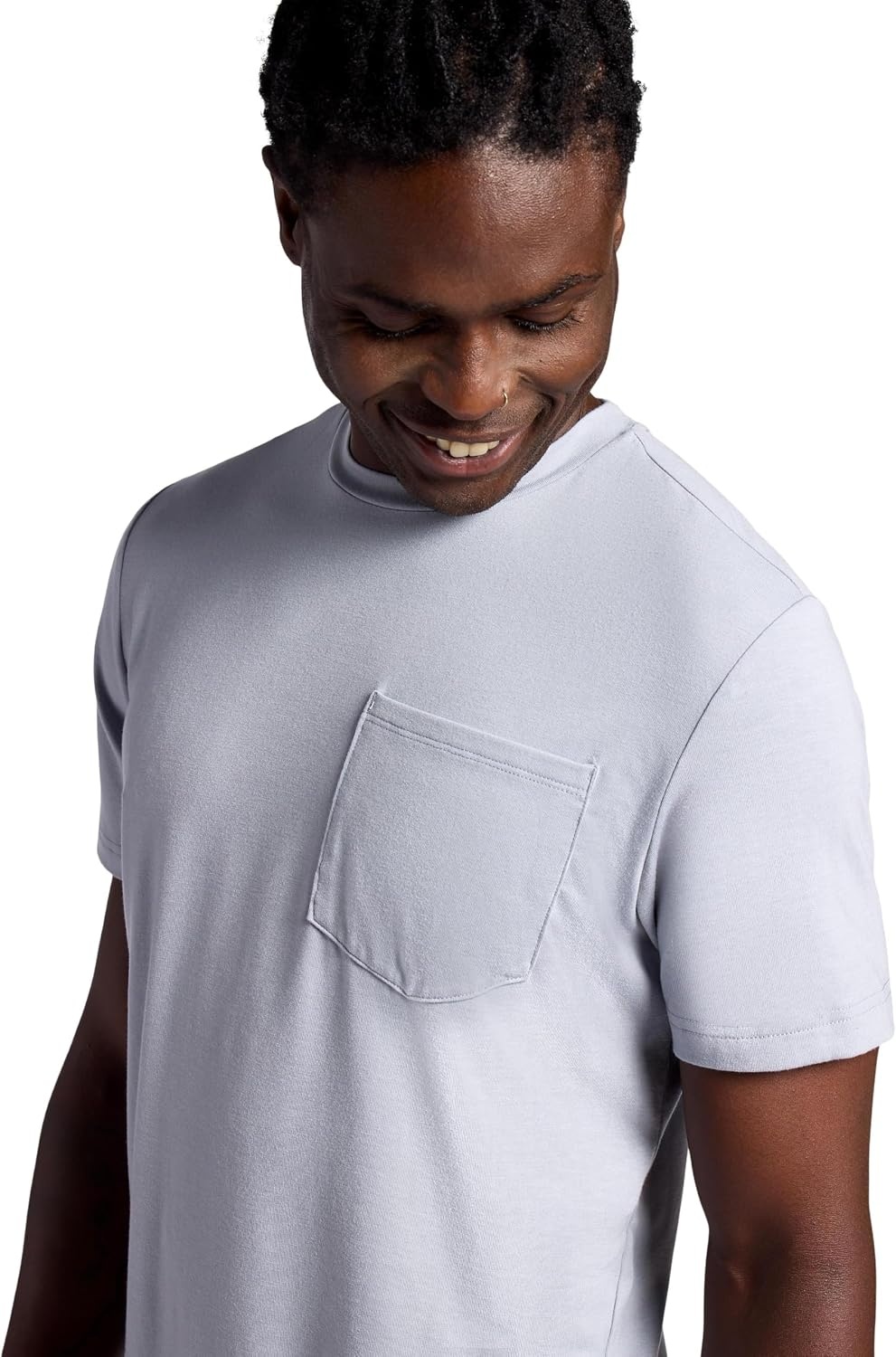 image:imageGaiam Mens Stretch Tech TShirt with Pocket Standard Fit Stretch Midweight MaterialSleet