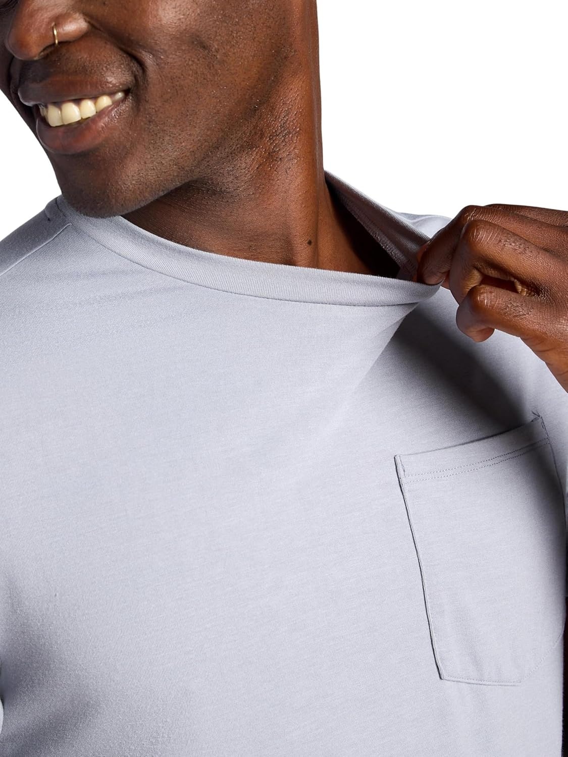 image:imageGaiam Mens Stretch Tech TShirt with Pocket Standard Fit Stretch Midweight MaterialSleet