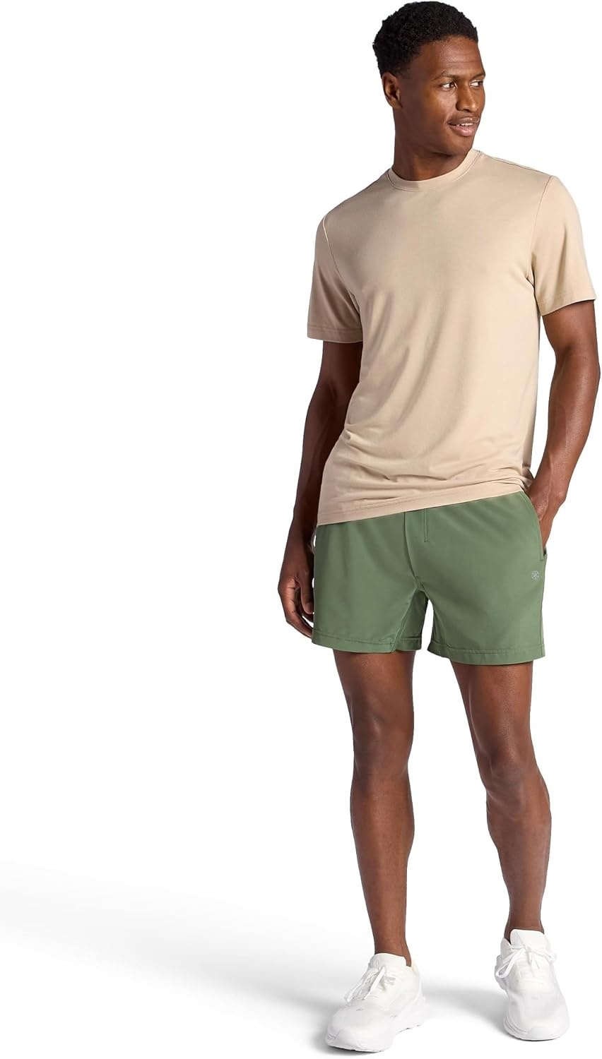 image:imageGaiam Mens Upside 5 Short Standard Fit Stretch Lightweight Material MoistureWickingDuck Green
