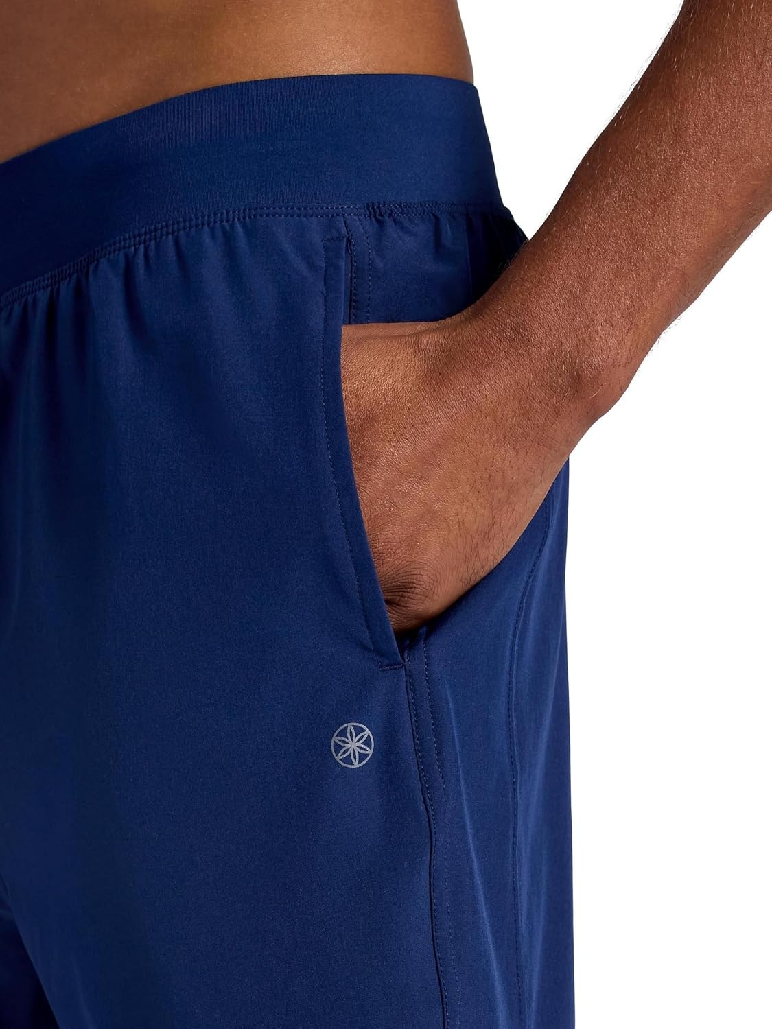 image:imageGaiam Mens Upside 7 Short with Liner Standard Fit Stretch Lightweight Material MoistureWickingMedieval Blue