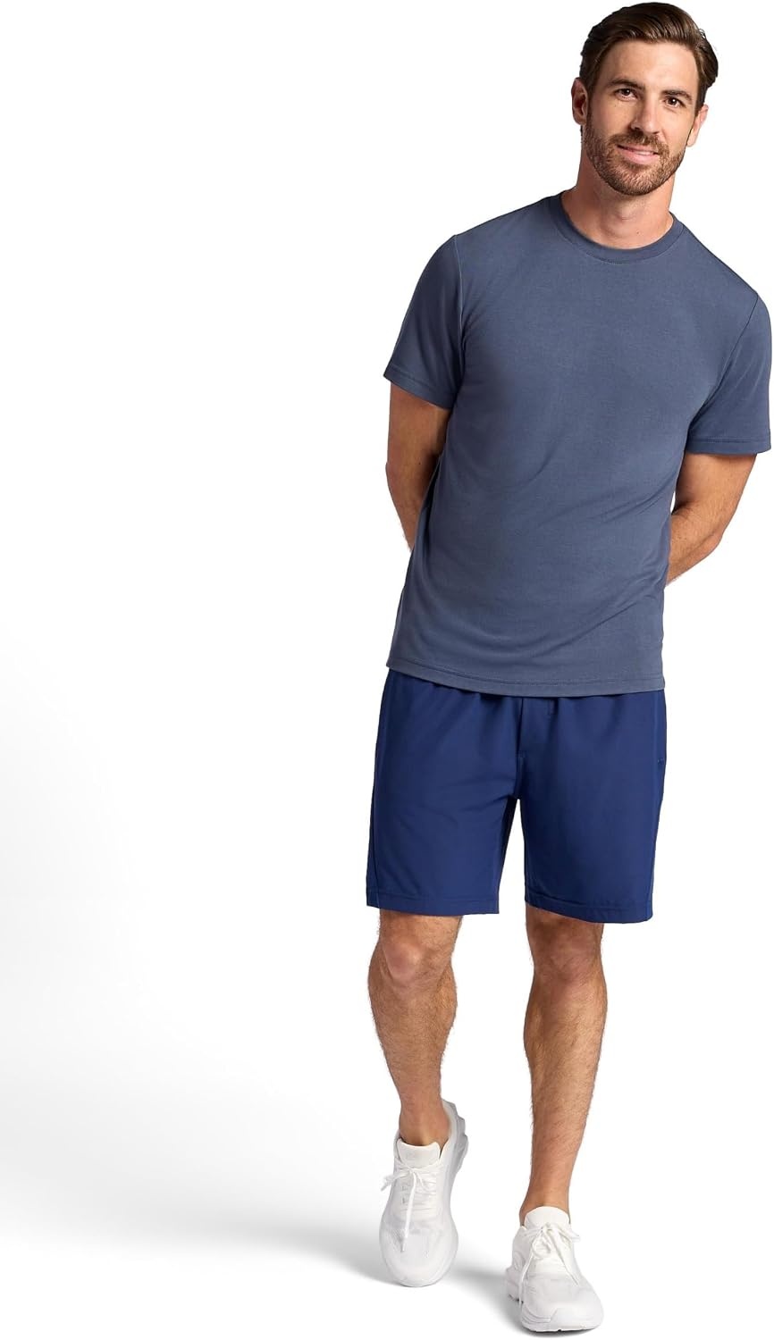 image:imageGaiam Mens Veda Short Standard Fit Stretch Lightweight Material MoistureWickingMedieval Blue 7 Inseam