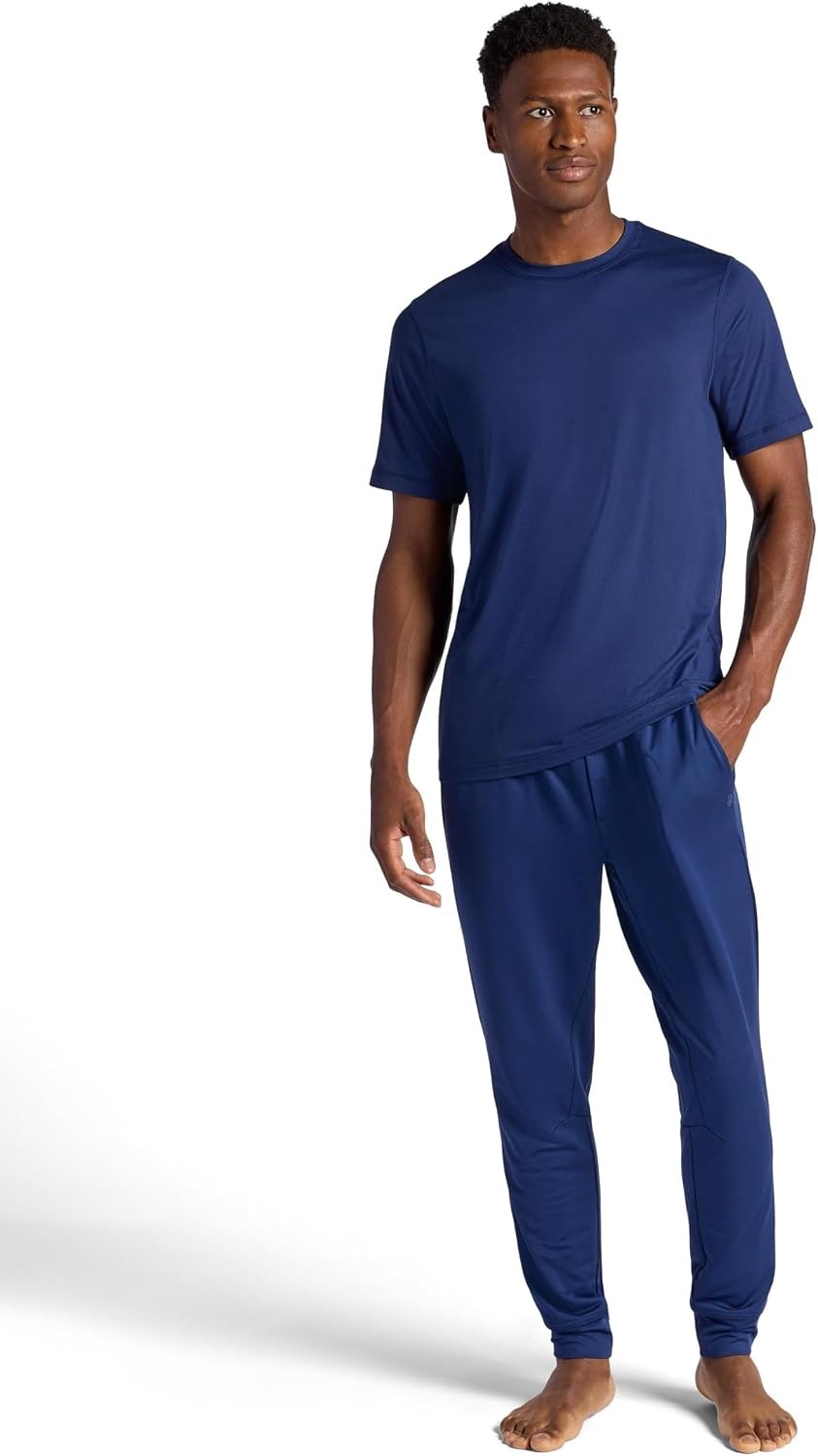 image:imageGaiam Mens Zen Flex Jogger Standard Fit 30 Inseam Stretch Midweight MaterialMedieval Blue