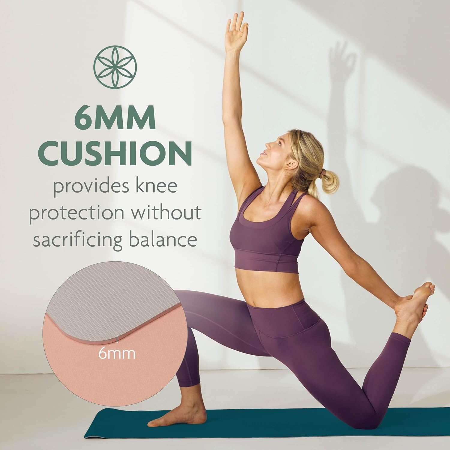 image:imageGaiam Performance TPE Yoga Mat 6mm NonSlip DualTexture NonSlip Surface EcoFriendly TPE SweatResistant Hot Yoga Yoga Pilates amp Floor Workouts 68x24Lake