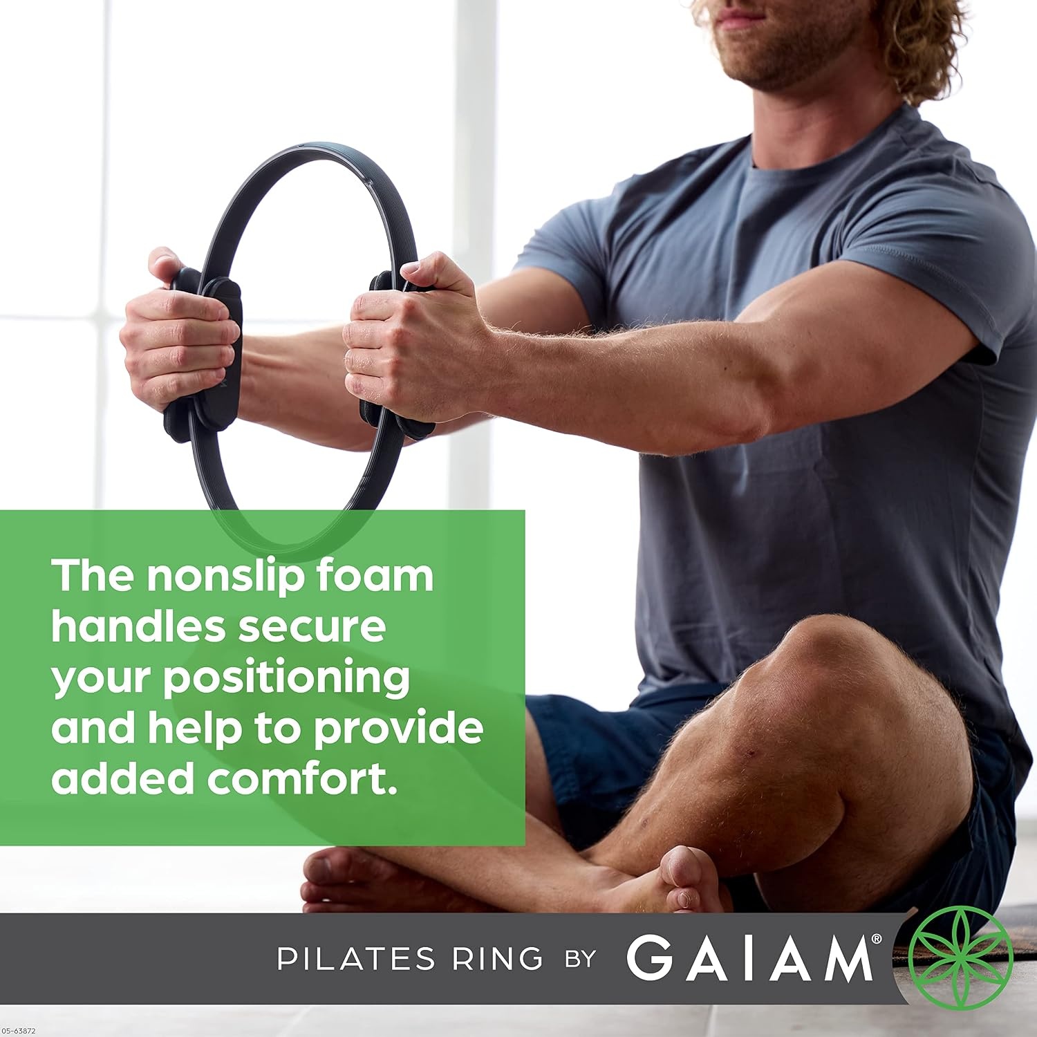 image:imageGaiam Pilates Ring Fitness Circle Toning Arms Legs amp Core 15 Magic Circle Foam Padded Handles Lightweight amp Flexible Home amp Studio Includes Exercise GuideBlack